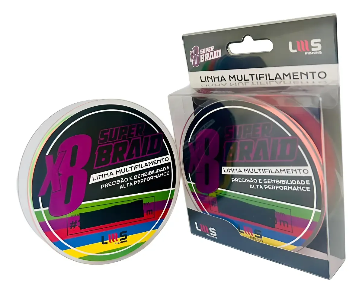 Linha Para Pesca Multifilamento 8x Lumis Super Braid 150 Mts Multicor 0.25mm
